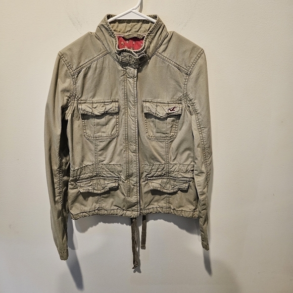 HOLLISTER WOMEN'S ARMY GREEN JACKET SIZE MEDIUM - Picture 9 of 12